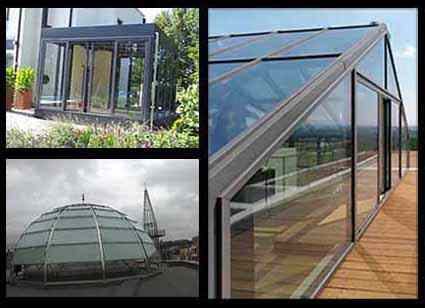Glasüberdachungen, Wintergärten, Kuppelgewölben mit Stahlkonstruktion und Verglasung